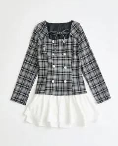 NICE CLAUP OLIVE des OLIVE異素材ドッキングワンピース