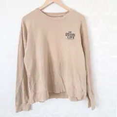 クアッシュ トレーナー スウェット 茶色 M プリント 古着風 アメカジ風