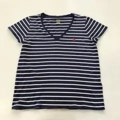Polo Ralph Lauren ボーダー Vネック Tシャツ M