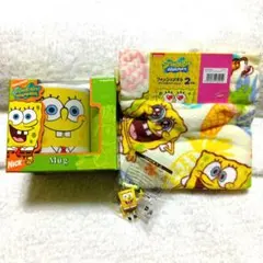 スポンジボブ マグカップ ウォッシュタオル 2枚組 ハンドタオル♡ストラップ♡♡