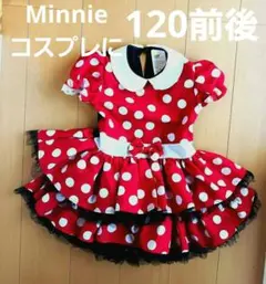 ★ミニーちゃんコスチューム美品★赤と白の水玉フリルワンピース　120cm前後