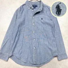 近年タグ✨ラルフローレン デニムシャツ ポニー刺繍 ボタンダウン インド綿 L