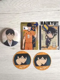 ハイキュー 烏野 影山飛雄 缶バッジ フォトカードセット