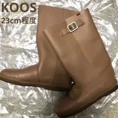 KOOS コース　ミドルブーツ　靴　23 36 美品　茶　春ブラウン　シボ　本皮