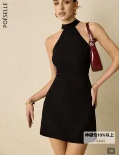 SHEIN 背中空き ブラックドレス キャバドレスのサムネイル