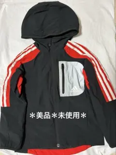 【美品】アディダス　黒× 赤　ウインドブレーカー ジャケット110cm