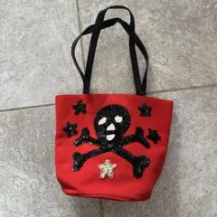 カーリーコレクション　スカル刺繍レッドトートバッグのサムネイル