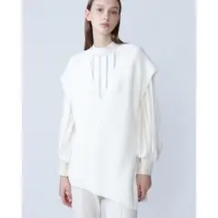 ADOREバイヤスニットトップスホワイトベストMN