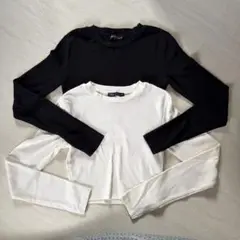 ZARA クロップド　ロングTシャツ2枚セット