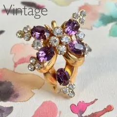 #4965 ヴィンテージ　ブローチ　ペンダントトップ　アメシスト