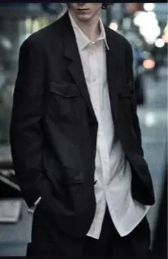 【美品】ヨウジヤマモト　ワイズフォーメン　テーラードジャケット　シングル　M程 Yohji Yamamoto ヨウジヤマモト Y's for men ワイズフォーメン