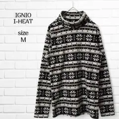 イグニオ タートルネック フリース シャツ i-HEAT ノルディック柄 M