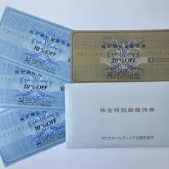 ゼビオホールディングス XEBIO 株主優待券　20%割引1枚　10%割引3枚