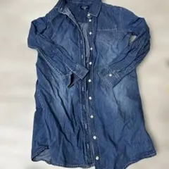 【美品】デニムシャツ　薄手ワンピ　140