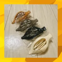ヘアクリップ 4個セット 大きめ フラット 横向き しっかり固定 マットカラー