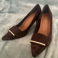 美品ブラウンヒョウ柄ハイヒール