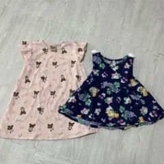 ベビー夏用ワンピース カットソー　2点セット　90㎝　まとめ売り