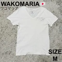 ワコマリア　WAKOMARIA WMR VネックTシャツ ホワイト　白　日本製