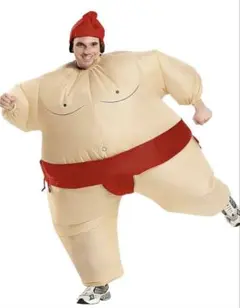 ファン付きベージュと赤のコスチューム