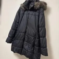 adidasフード付ダウンジャケット黒ブラックOT軽量レディースアウター