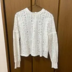 ホワイトレース長袖シャツ