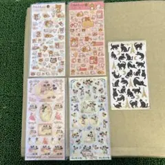 リラックマ、ミッキーマウス等シール5シートセット未使用未開封　貴重品