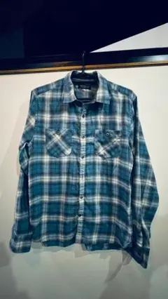 nano・universe ブルーチェック柄 長袖シャツ