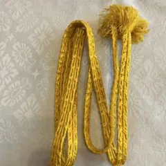 黄色の編み込み帯締め 房付き