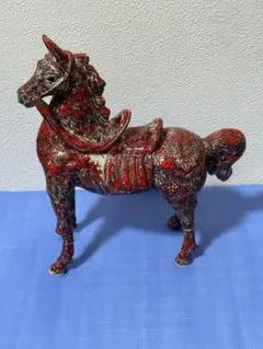 箕面焼　松田箕山　馬　置き物 箕面焼 松田箕山 馬 置き物