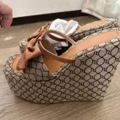 [新品未使用] リボン　厚底サンダルのサムネイル