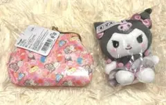 新品未使用　サンリオマイメロクロミキティがま口財布ポーチぬいぐるみチャーム