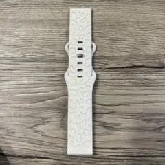 スマートウォッチ　ベージュ ヒョウシリコンバンド