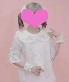 chalmiere シャルミエール トーションレース丸襟半袖ブラウス