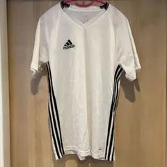 adidas climacool ホワイト VネックシャツOサイズ