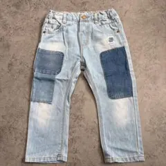 ライトブルーパッチワークデニムパンツ