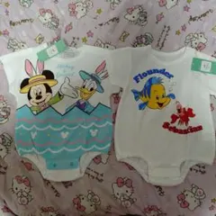 ミッキー　ドナルド　フランダー　セバスチャン　半袖　ロンパース　70 2つセット