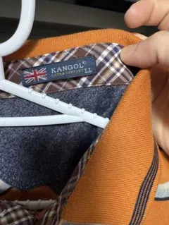 KANGOL 長袖ポロシャツ ボーダー オレンジ LLのサムネイル