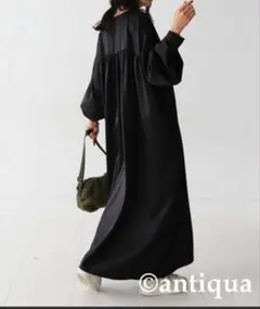 アンティカ ブラック ロングシャツワンピース TLサイズ 新品