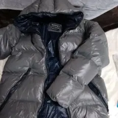 BEAMS グレーフード ダウンジャケット Lサイズ