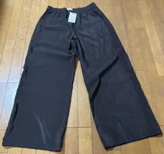 【新品未使用】ZARA ワイドパンツ/イージーパンツ　ダークブラウン　XL