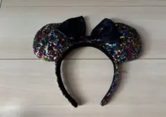 ディズニー ミニーマウス 耳 カチューシャ 多色 ビーズ装飾　スパンコール