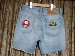 リーバイス　スーパーマリオ刺繍デニムショートパンツ