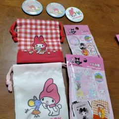 My Melody 巾着袋と缶バッジセット