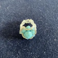 トルコ石風　ハンドメイド　リング