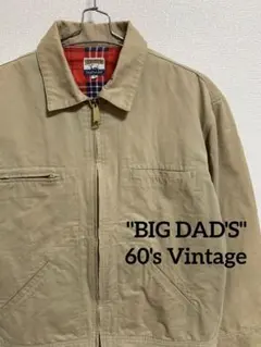 【60s】BIG DAD'S ワークジャケット 裏地フランネル 菱形TALON