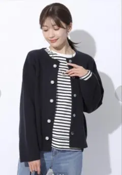 アプワイザーリッシェ　パール釦コクーンカーディガン
