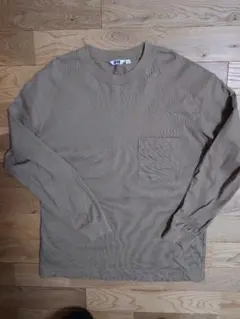 【UNIQLO U ユニクロ】クルーネックT(長袖) ブラウン L