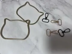 猫型バッグ持ち手 ナスカン付きセット