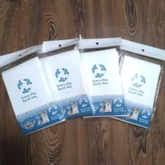 【新品】洗って使えるエコバッグ　ホワイト　４枚セット