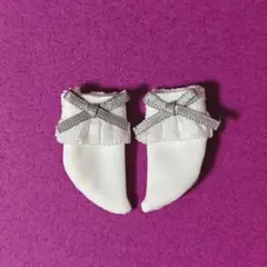 セール♥️②オビツ11サイズ フリルリボンソックス グレー
